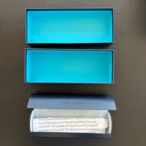 Warby Parker Glass Case Box and Microfiber Cloth Case Color Black